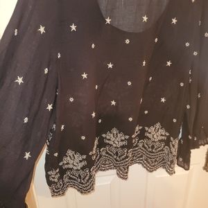 American Eagle size 2x black embroidered shirt.
